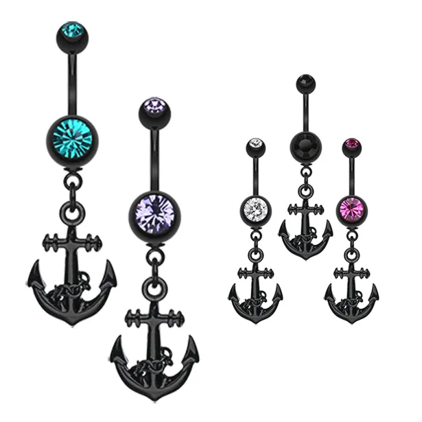 Black Bounty Anchor Belly Piercing