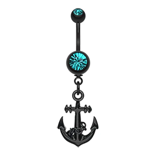 Black Bounty Anchor Belly Piercing