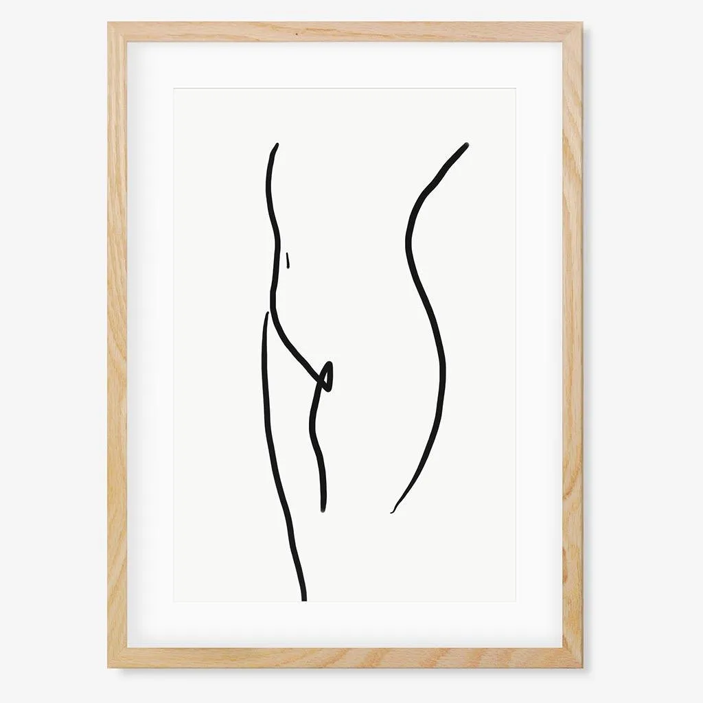 Body Line Drawing Framed Art