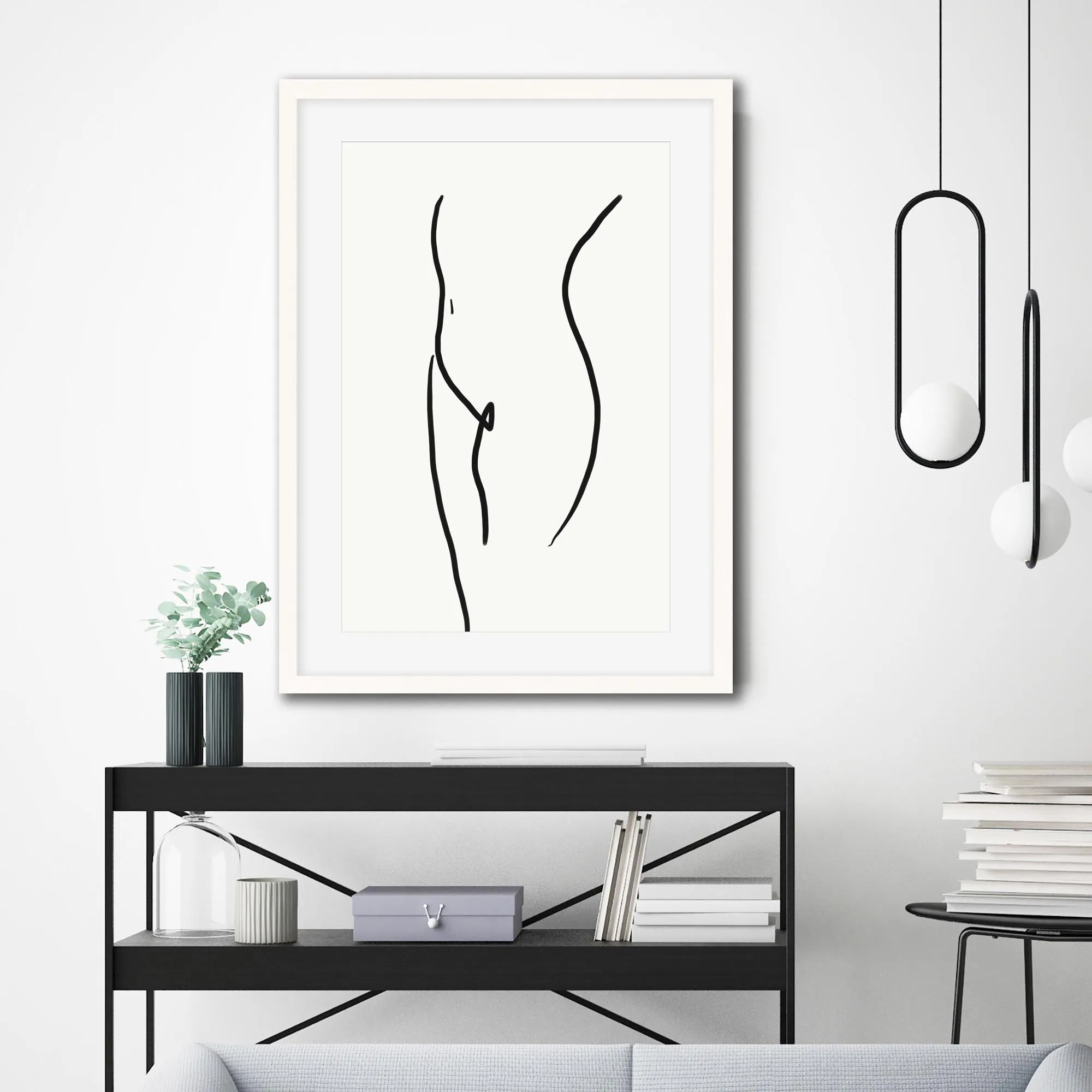 Body Line Drawing Framed Art