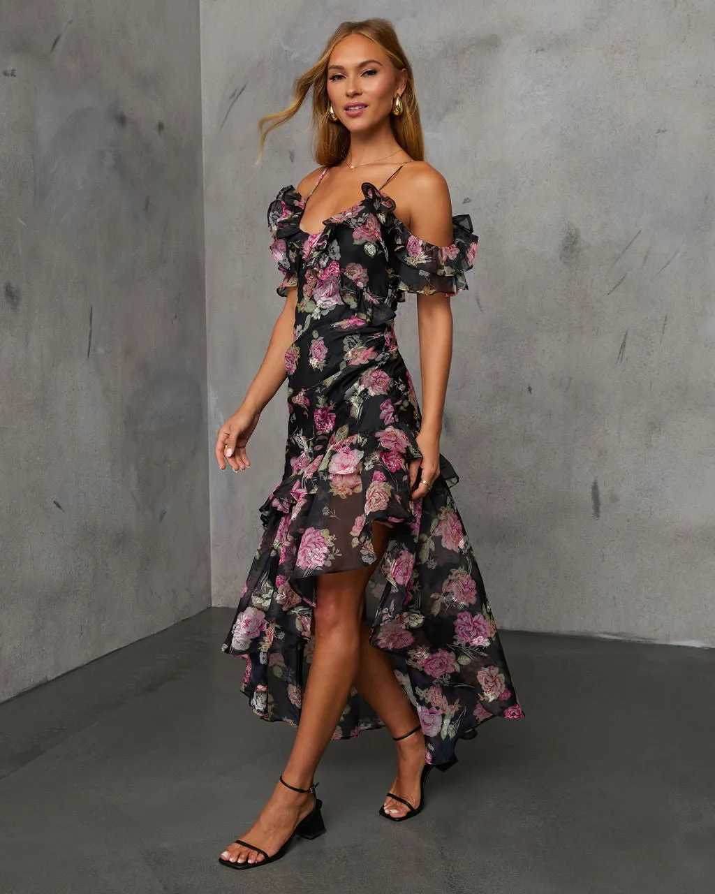 Chelsea Off The Shoulder Ruffle Maxi Dress