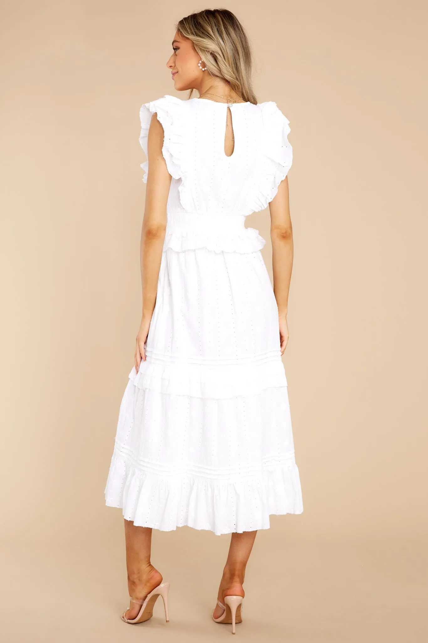 Cherie White Midi Dress