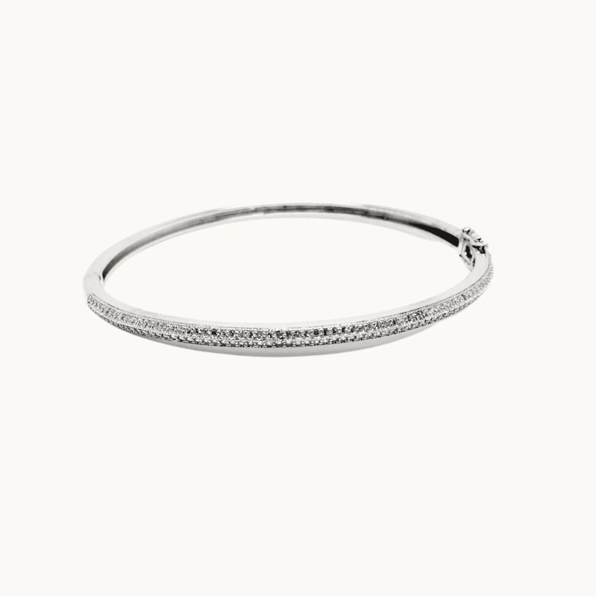 Clear 925 Sterling Silver with Crystals Bangle with Luxurious Gift Box