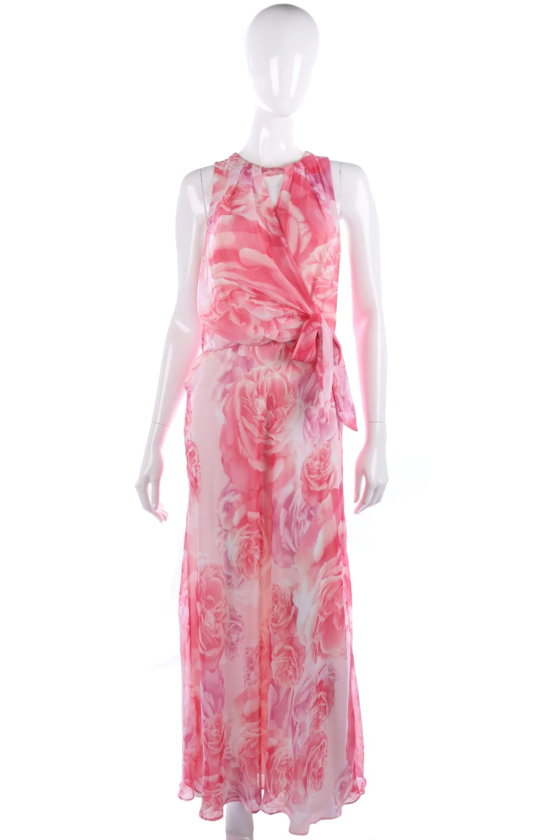 Damsel in a dress pink floral evening gown size M