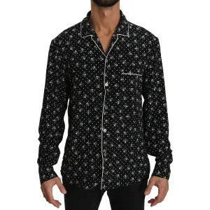 Dolce & Gabbana Elegant Silk Pajama Shirt with Skull Print