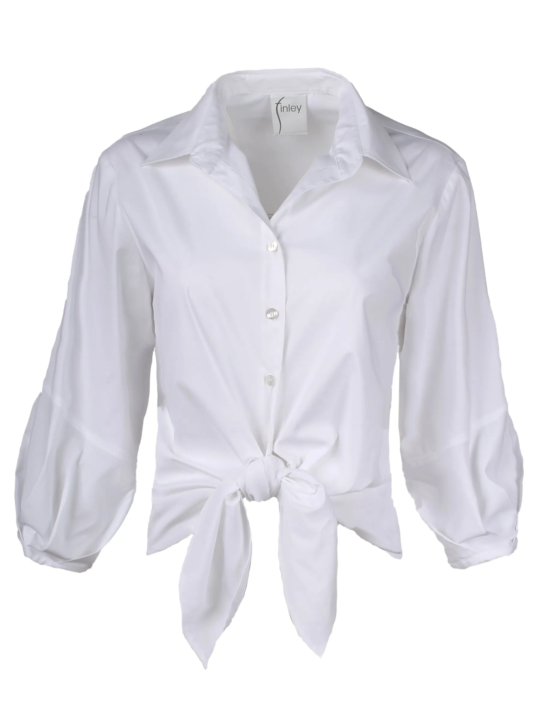 Emmy Silky Poplin Tie Front Shirt