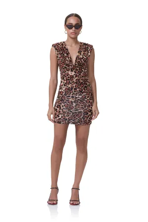 Ester Mini Dress - Cocoa Leopard