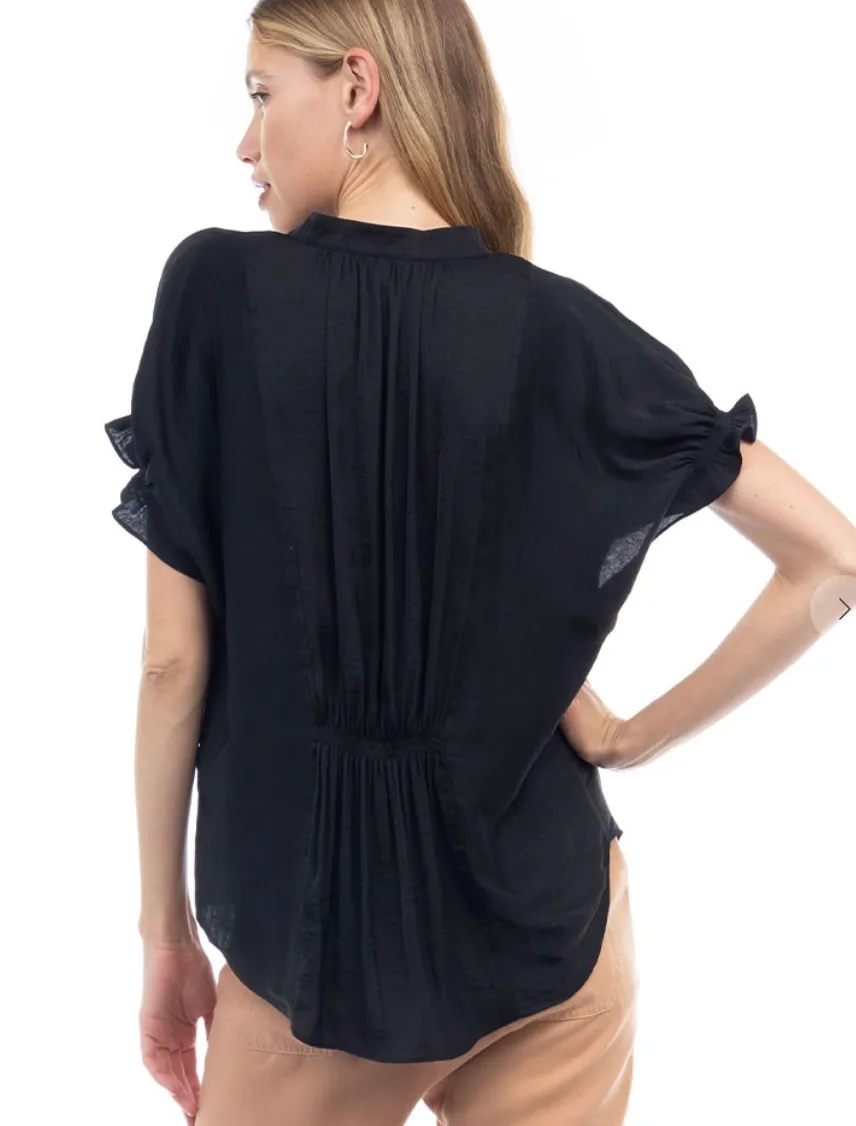 Flutter Sleeve Blouse With Back Detail