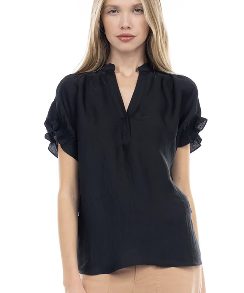 Flutter Sleeve Blouse With Back Detail