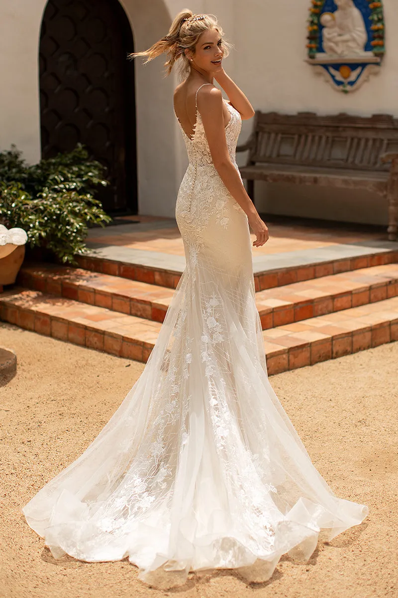 Forever Beloved Lace Applique Wedding Dress