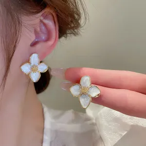 Glaze Flower French Ins Vintage Fashion Romantic Dropped Earring