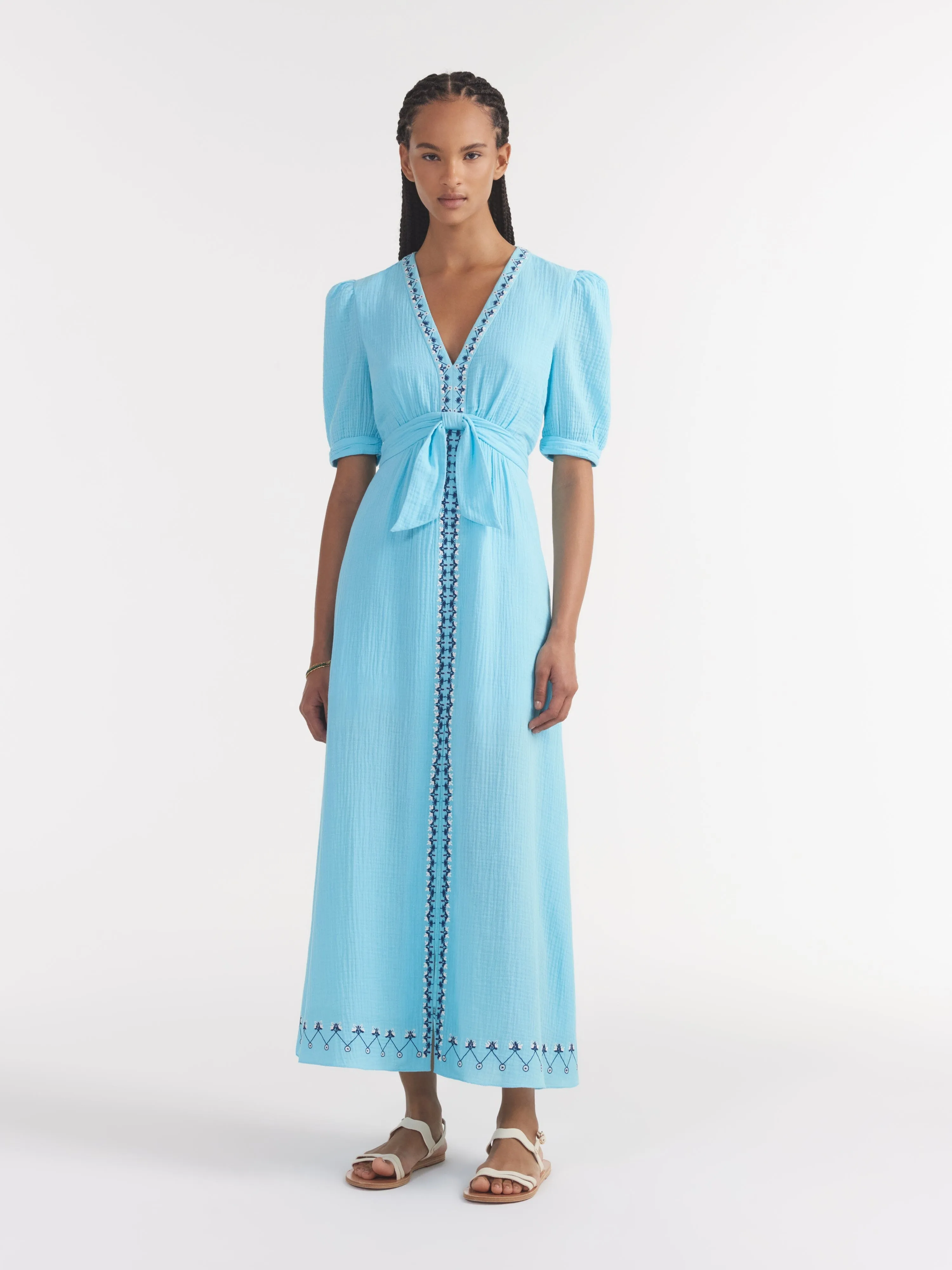 Jamie Tie B Dress in Cloud Blue