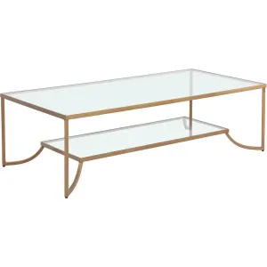 Kessler Coffee Table With Antique Gold Iron Frame