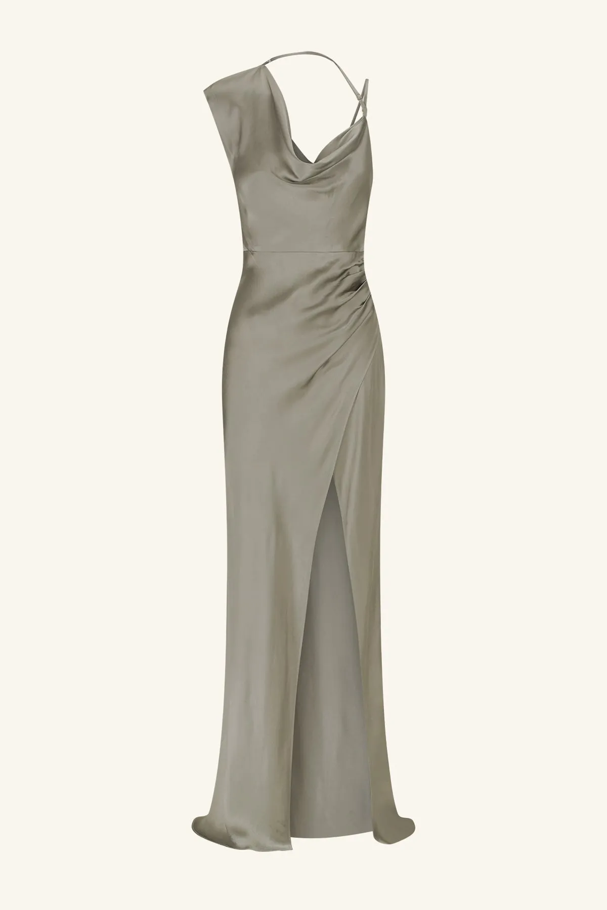 LA LUNE DRAPED MAXI DRESS - SAGE