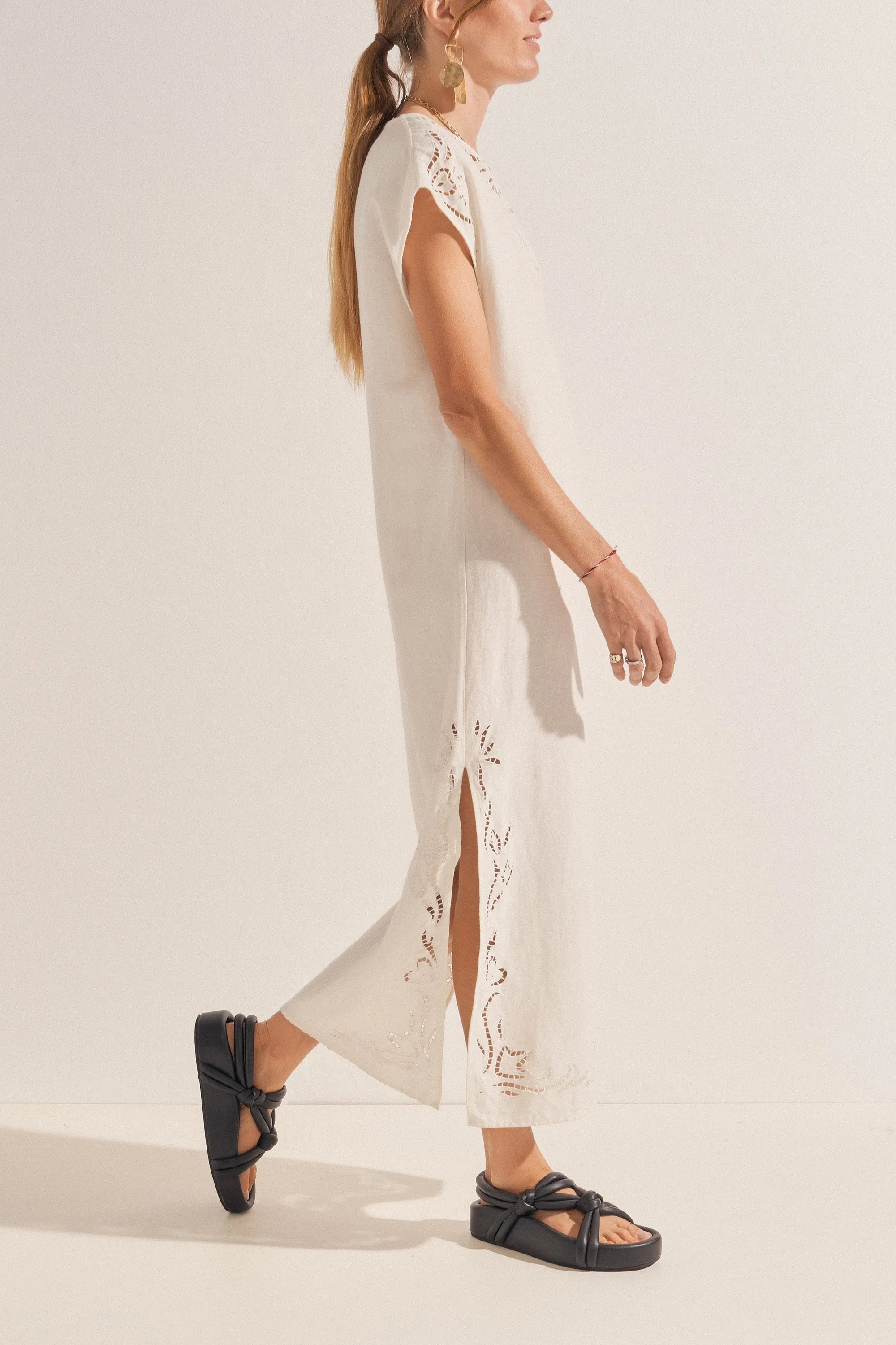 Phanes White Eyelet Caftan