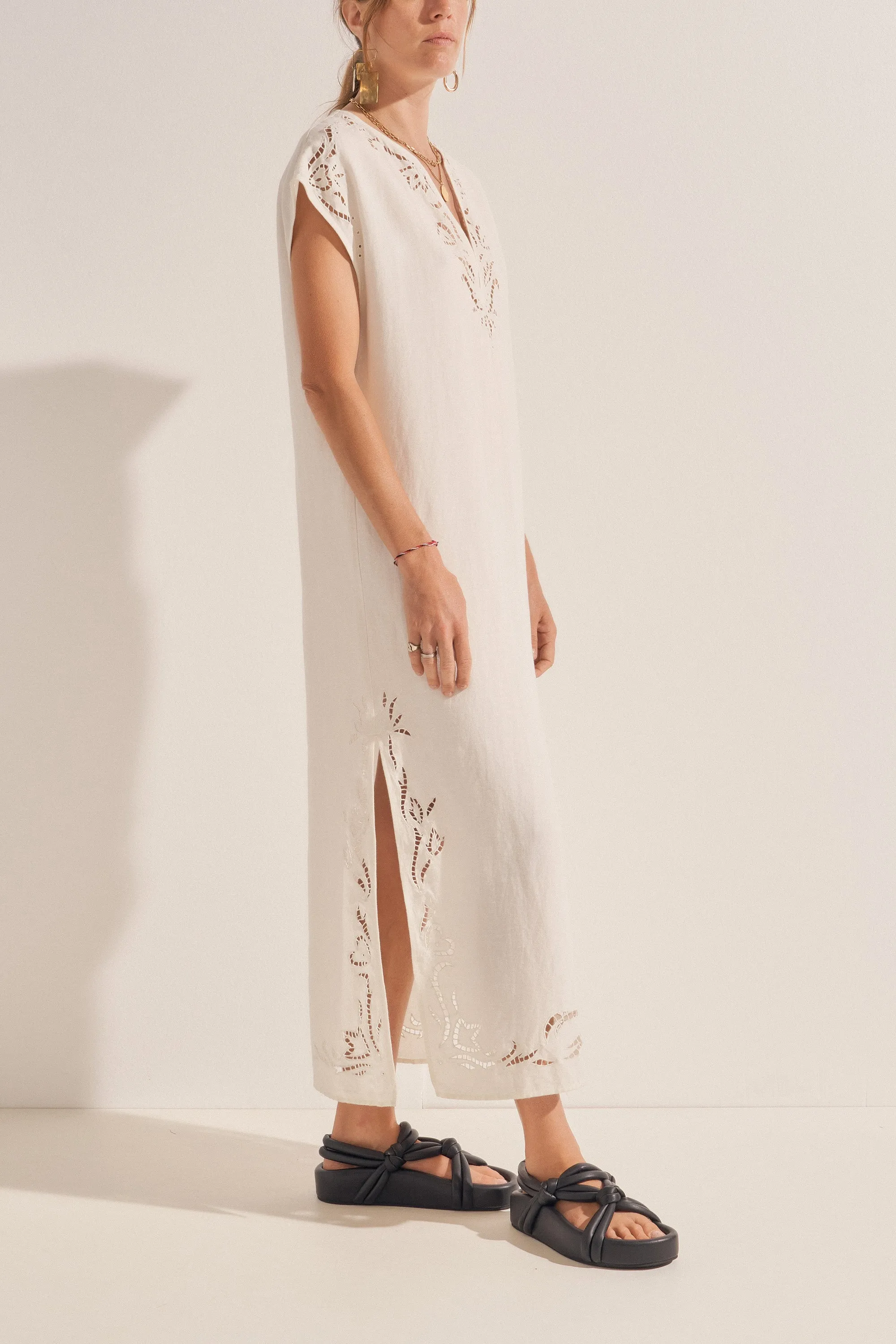 Phanes White Eyelet Caftan