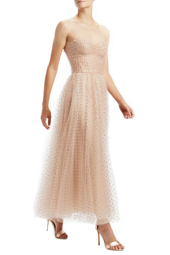 Rose Gold Dot Tulle Midi