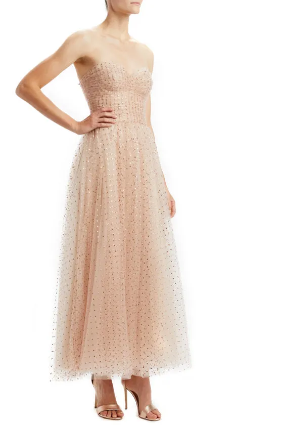 Rose Gold Dot Tulle Midi