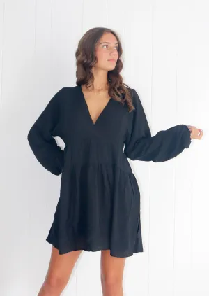 Sweet Girl Longsleeve Mini Dress Black