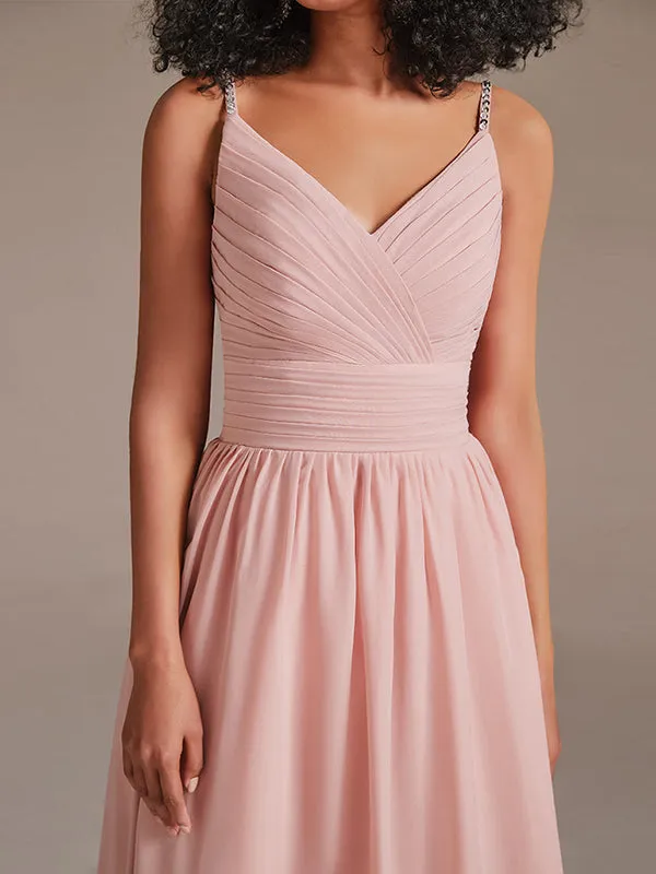 V-Neck Spaghetti Srtap Short Bridesmaid Dress